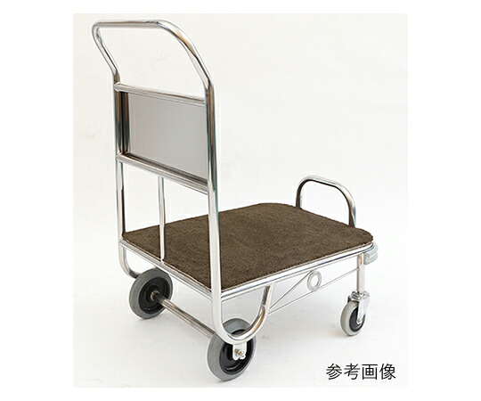 金沢車輌 ステンレス小型バゲジカート(カーペット付) 前方バンパーゴム付　アイボリー 1個 SH-59AM ｱｲﾎﾞﾘｰ