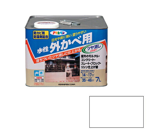 アサヒペン 水性外カベツヤ消し 7L (ホワイト) 1個
