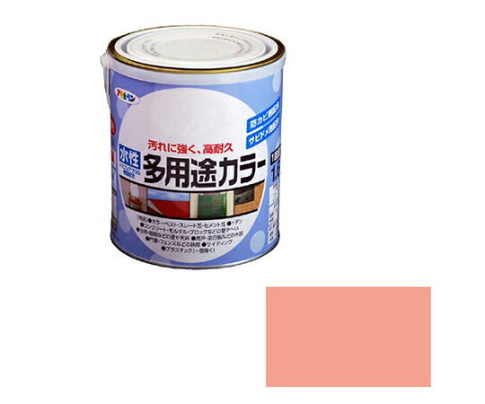アサヒペン 水性多用途カラー 1.6L (コスモスピンク) 1個