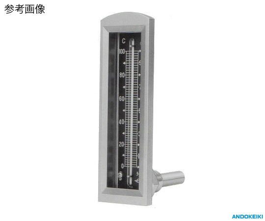 安藤表示計器製工所 平L型防御すること枠入体温計（判定基準L型） 0～100℃ SUS304防御すること管付 L\u003d150mm×φ15 1個 AML-0100-150H-S