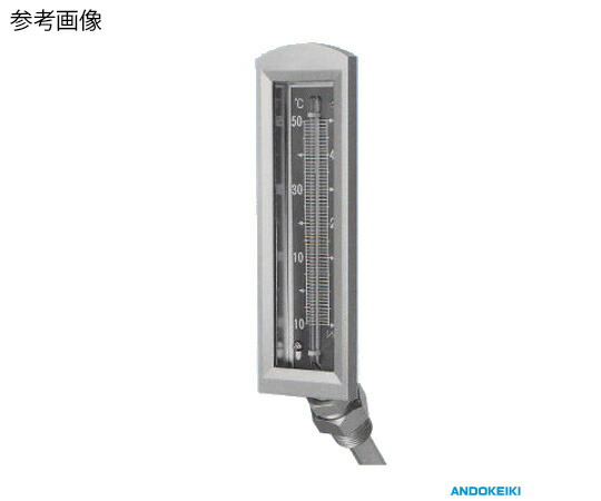 安藤計器製工所 135平型保護枠入温度計（135型） -10～50℃ SUS304保護管付 L\u003d150mm×φ15 1個 AM135-1050-150H-S