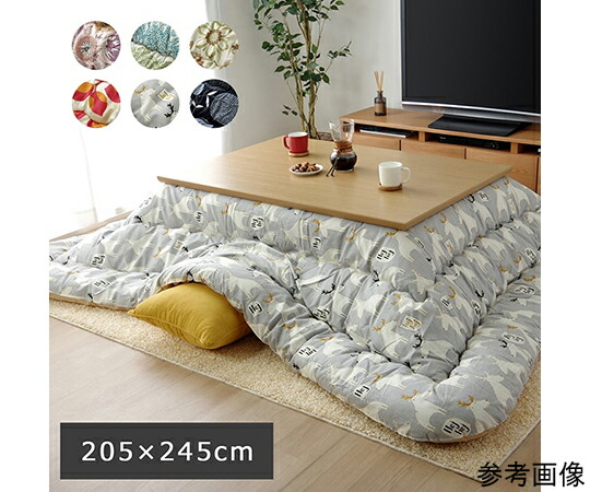 こたつ布団　長方形　国産　リーフ柄　掛け単品　レッド　約205×245cm 1個 1160850240203