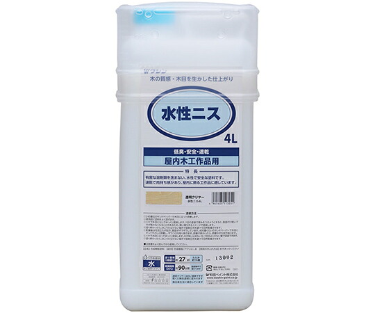 和信ペイント 水性ニス　透明クリヤー　4L 1個 #911301
