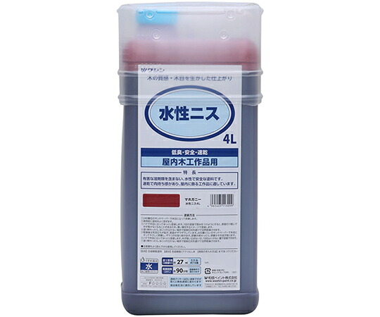 和信ペイント 水性ニス　マホガニー　4L 1個 #911305