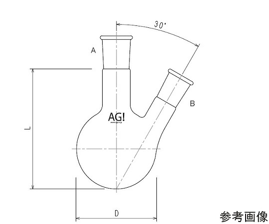 旭製造所 二ツ口瓶 3000mL 45/50・29/42 1個 3108-3-8L5L