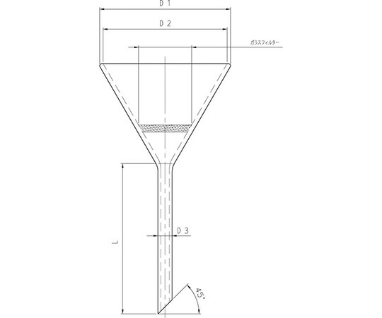 旭製作所 ガラスろ過器　円錐ロート形　Φ35　細目 1個 3784-75/3