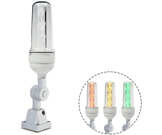 日機 導光柱式LEDアラームライト　樹脂台座　可倒式　ブザー有り 1台 NLA70DC3B1DZRYG 8,505円