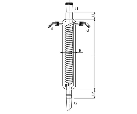 旭製造所 二重管 冷やかす器 ウォーターコネクター遣りくち 300粍 SQG-24/30 1個 3453-300W-4M-9