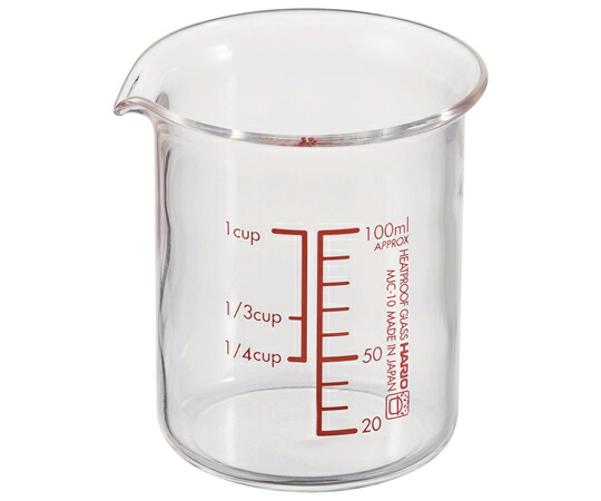 HARIO 耐熱ガラス製メジャーカップ　100mL　36個セット 1箱(36個入) MJC-10-R-BK