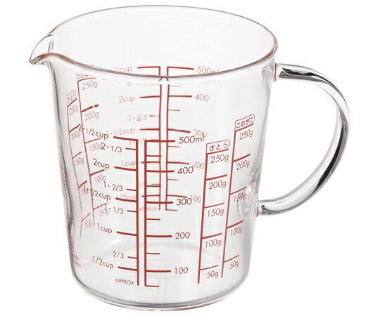 HARIO 耐熱硝子製メジャーカップワイド 500mL 36個書き割り 1箱(36個入) MJCW-50-R-BK