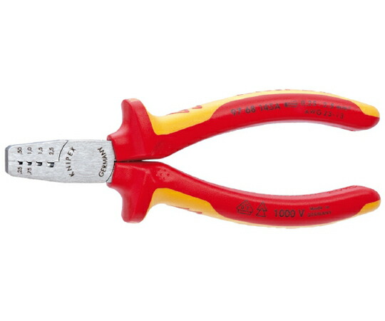 KNIPEX エンドスリーブ用絶縁圧着ペンチ1000V 1個 9768-145A