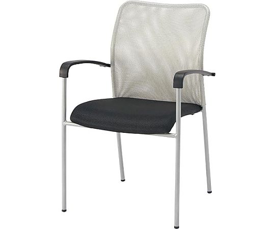 関家具 メッシュM用チェア肘付　背GY座BK4脚セット 1箱(4脚入) 252251