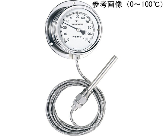 佐藤計量器製作所 壁掛型隔測式温度計（アクリル仕様）　-50～50℃ 1台 LB-100S