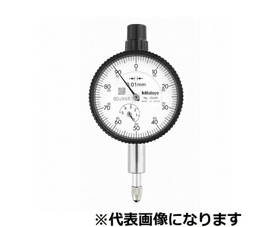 ミツトヨ 小形ダイヤルゲージ　測定範囲3.5mm　メーカー校正証明書/トレサビリティ体系図付　耳金なし　連続目盛/倍目盛幅 1個 1040AB