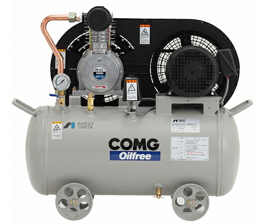アネスト岩田 オイルフリーコンプレッサ　0.75KW　単相100V　60Hz　75L/min　39L 1セット TFPC07B-10C6
