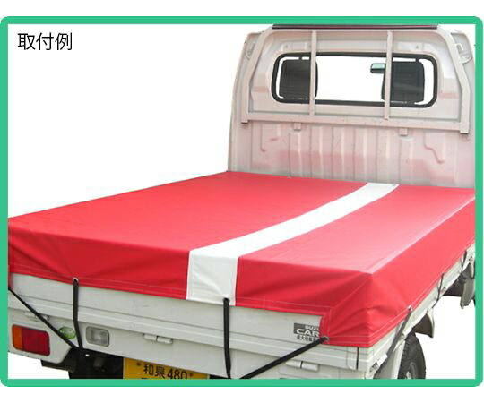 カワシマ盛工 シートマン　ラインターポリンシート　軽トラック用　レッド＆ホワイト 1個