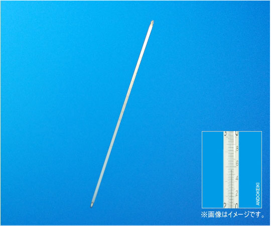 安藤計器製工所 足長精密棒状温度計（水銀）　0～100℃（0.5）　全長600mm 1本 1-62-7