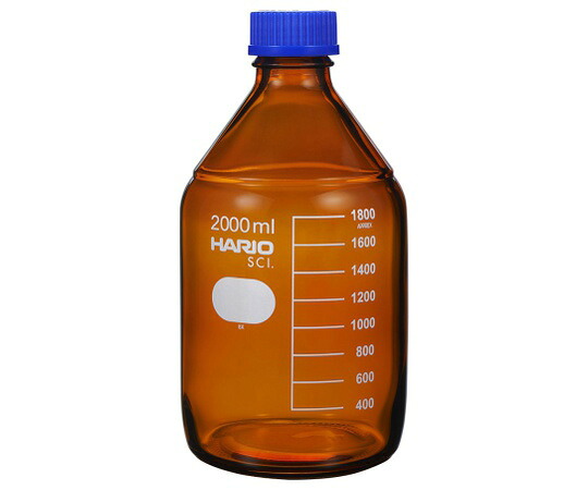 HARIO 耐熱ねじ口瓶（液一切れ輪っか付き添い人） 茶  2000mL 10本入 1箱(10本入) NBB-2L-SCI