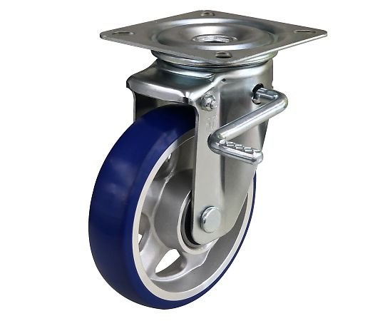 ユーエイ PMシリーズ PMS-LB型キャスター 自在車プレート式（ダブルストッパー付） 1個 PMS-130APULB(R)