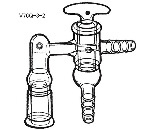 桐山製作所 アダプター （真空三方コック付） 1個 V76Q-3-2
