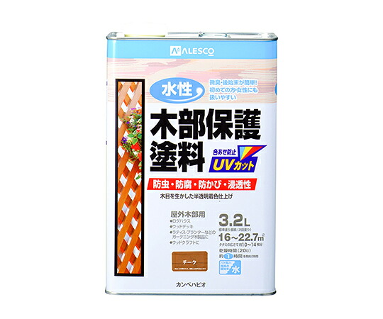 カンペハピオ（KANSAI） 水性木部保護塗料　チーク　3.2L 1個 617653511032