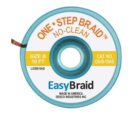 店内全品ポイント5倍★要エントリー★DESCO ハンダ吸取り線 ワンステップ 幅1.3mm 長さ3m 1個(25巻入) OS-B-10AS|Shop de clinic店