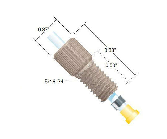 IDEX Nut PEEK 5/16-24-1/8 LT/10PK 1書き割り(10個入) P-131X