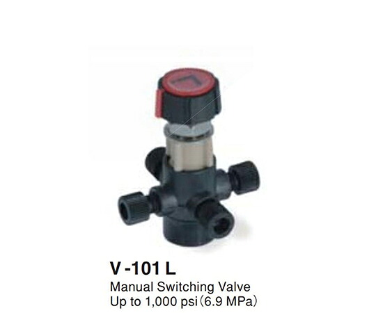 IDEX フロースイッチングバルブ　4-Position 　4-Port 　Bulkhead 　500psi(3.4MPa) 　Right-Angle“L\