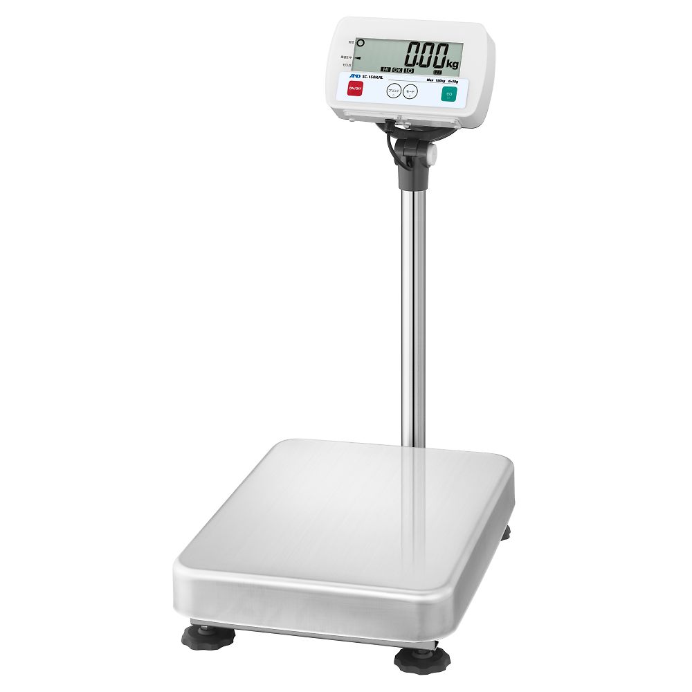 エー・アンド・デイ フレーム SUS304　防塵・防水台はかり SCシリーズ ひょう量:150kg 最小表示:20g JCSS校正付 SC150KAL-JA-00J00