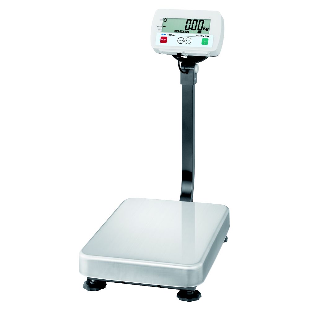エー・アンド・デイ フレーム 鉄製 防塵・防水台はかり SEシリーズ  ひょう量:60kg 最小表示:10g  JCSS校正付 SE60KAL-JA-00J00