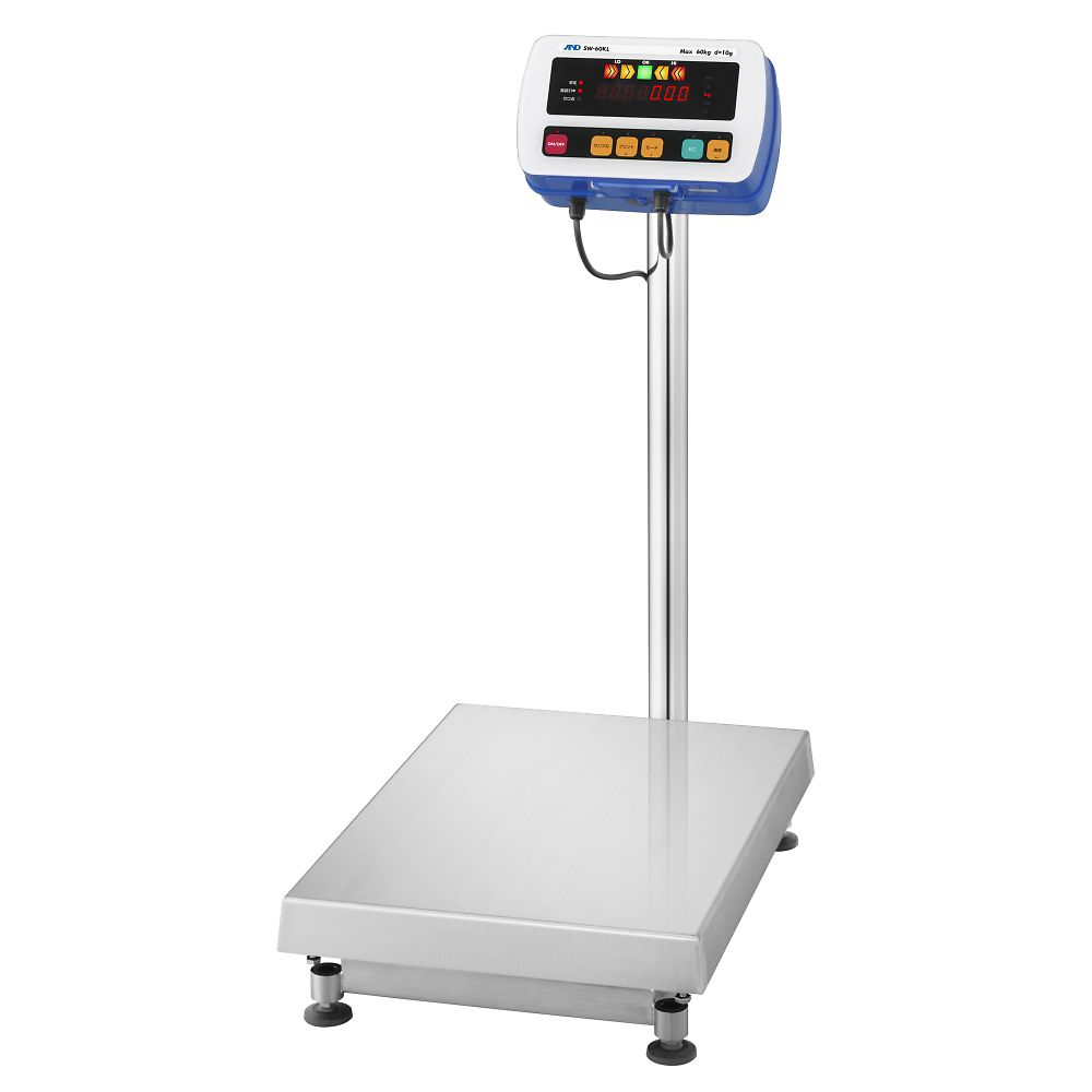 エー・アンド・デイ 防塵・防水等級 IP69K/IP68　台はかり　SWシリーズ ひょう量:60kg 最小表示:10g JCSS校正付 SW60KL-JA-00J00