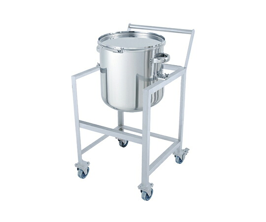日東金属工業 ステンレス鏡板型バンド式密閉容器　80L　架台付（取っ手・蓋置付） 1個 DT-CTL-ASCC-47