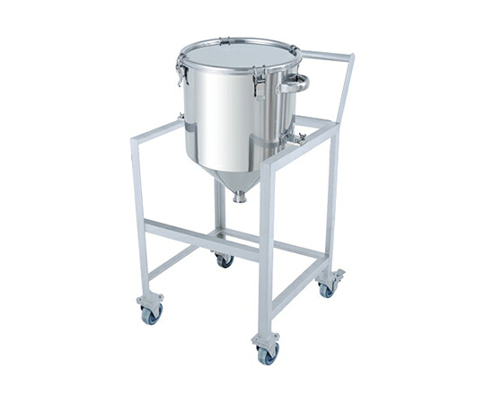 日東金属工業 ステンレスホッパー型クリップ式密閉容器　35L　架台付（取っ手・蓋置付） 1個 HT-CTH-ASCC-36