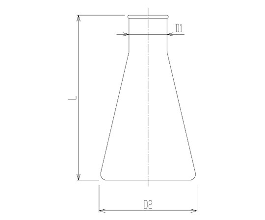 旭製造所 水晶三角瓶 リム付 50mL 1個 1120-50