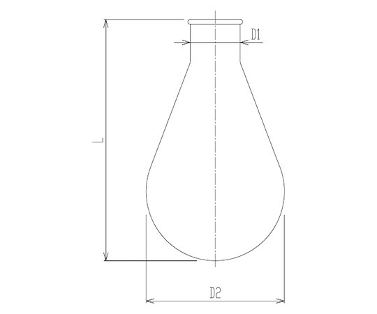 旭製造所 水晶茄子形瓶 リム付 500mL 1個 1126-500