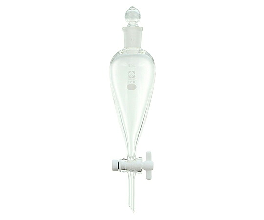 柴田科学 分液ロート スキーブ形 PTFEコック付 100mL 014260-100