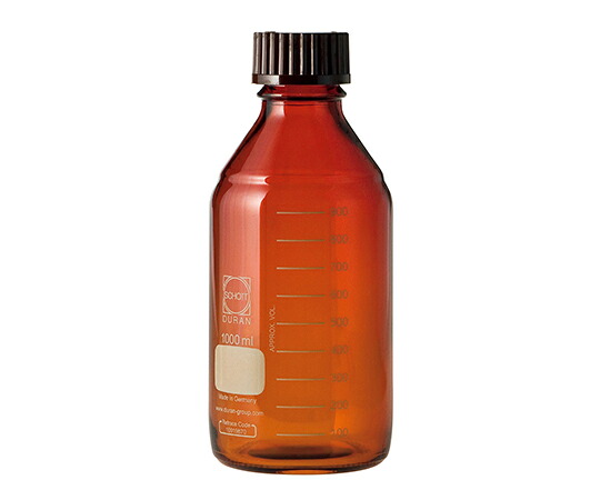 DWK Life Sciences ねじ口びん（メジュームびん） 茶褐色 赤旗がしら付 1L 017210-10001A 1箱(10個入)