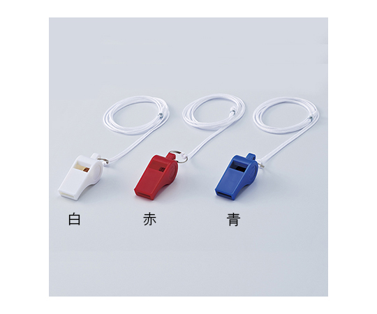 日本緑十字社 笛（ホイッスル）　青　全長51.5mm　12個組　プラスチック製 1組(12個入) 144405画像