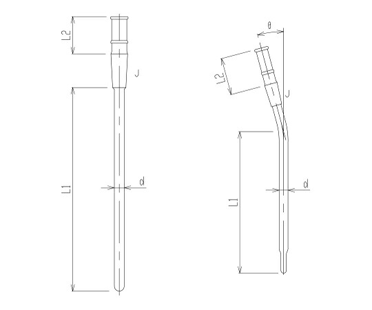 旭製作所 反応容器用温度計保護管 1個 3380-300-0M-C-9