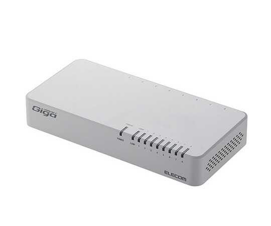 エレコム 1000BASE-T対応スイッチングハブ EHC-G08PN2-JW 1個