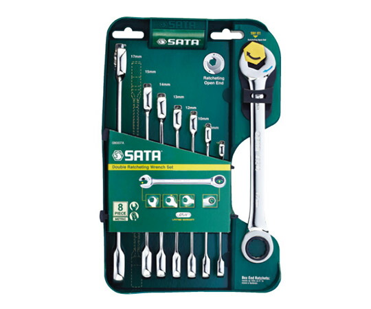 SATA 8pcs コンビネーションラチェットレンチセット RS-08007A 1セット