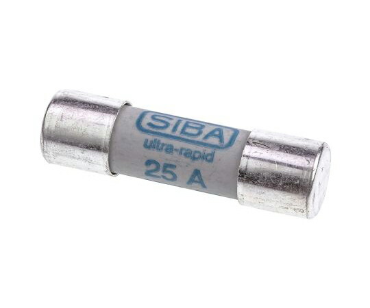 SIBA （シバ神） 陶器管電気ヒューズ 25A 10ｘ38粍 700V ac 50-179-06/25A 1袋(5個入)