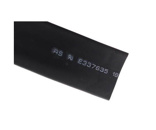 RS　Pro 熱収縮チューブ　ポリオレフィン　収縮前　18mm　収縮後　6mm　スリーブ長さ　3m　黒 700-4541 1巻(3メートル入)