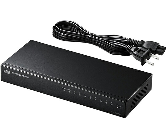サンワサプライ Giga対応　スイッチングハブ　8ポートループ検知機能つき 1個 LAN-GIGAH8L