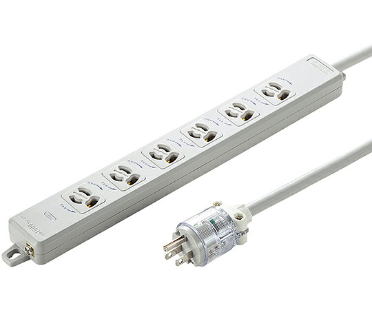 サンワサプライ 医用接地プラグ付き電源タップ 1個 TAP-HPM6-3W