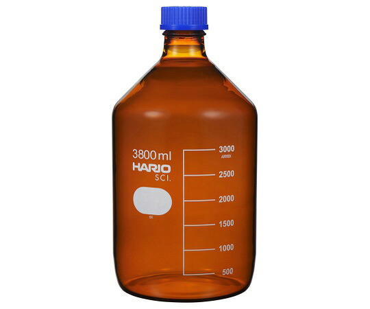 HARIO 耐熱ねじ口瓶（液切り身輪っか付き添い人） 茶  3800mL 4本入 1箱(4本入) NBB-3.8L-SCI