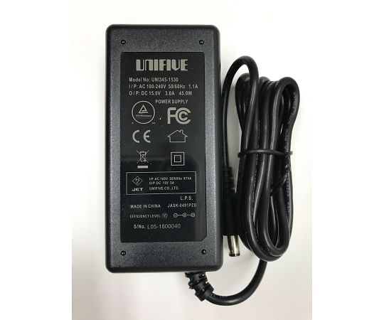 UNIFIVE ACアダプター 1個 UNI345-1238 EIAJ-4