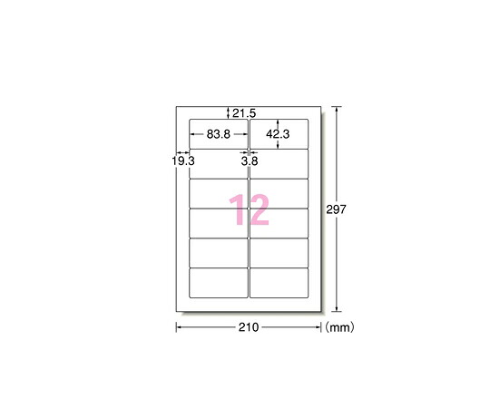 エーワン（A-ONE） プリンタ用ラベル　12面 1箱(500シート入) L12BM500N