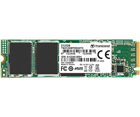 トランセンドジャパン 産業用SSD　512GB　3D NAND　M.2　NVMe PCIe　SSD652T2シリーズ 1個 TS512GMTE652T2