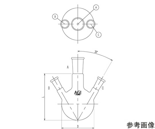 旭製造所 三ツ口瓶 5000mL 45/50・24/40 1個 3110-5-8L4L